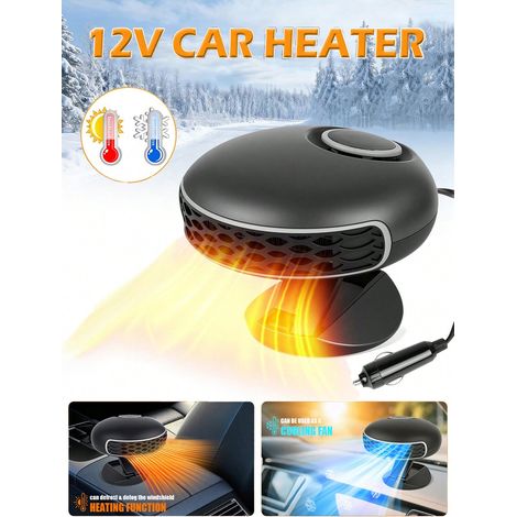 Chauffage de voiture portable 12V, dégivreur, ventilateur de chauffage/refroidissement rapide, rotatif à 360°, pour voiture, SUV, camping-car, dégivrage de pare-brise (1/5)
