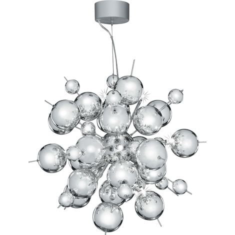 Searchlight Molecule - Sospensione a soffitto a 12 luci cromata, lampadina G4 (1/4)