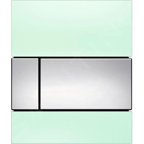 Tece TECEsquare - Commande de chasse d'eau d’urinoir, verre vert/chrome brillant 9242805 (1/2)
