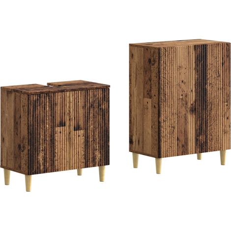 Maison Exclusive - Set di Armadi da Bagno da 2 Pezzi ARNHEM Legno antico (1/5)