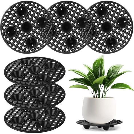 6er-Set Pflanzentopfstützen für 20-cm-Töpfe – Kunststoff-Drainagegitter – runde Untersetzer – Stützen für Zimmer- und Gartenpflanzen (1/5)
