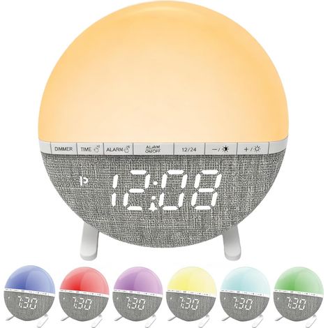 Réveil Lever de Soleil avec écran LED: Réveil Numérique, 7 Sons Naturels, Fonction Répétition pour Chambre, Adultes et Enfants (1/5)