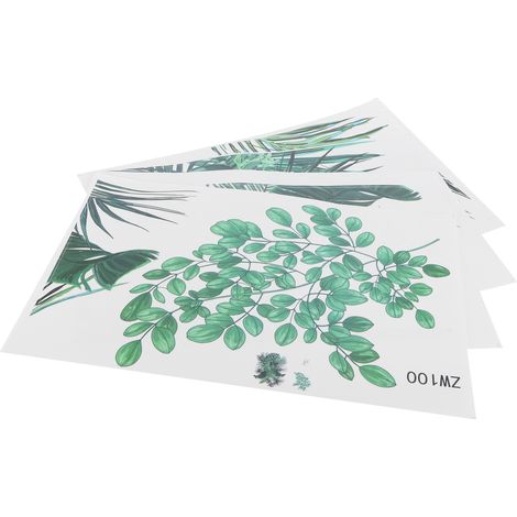 Wandaufkleber mit grünem Blattmuster, selbstklebend für die Wanddekoration im Wohn- und Schlafzimmer. (1/5)