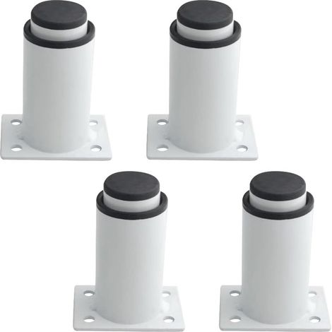 Lot de 4 pieds de meuble ronds en métal blanc, robustes et résistants, adaptés aux tables et canapés, idéals pour la rénovation et l'aménagement intérieur (1/4)