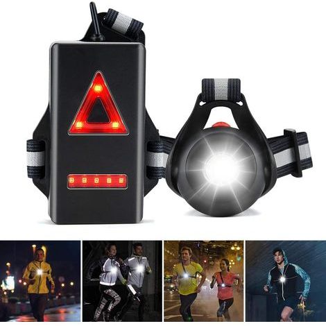 Lauflicht, 120° verstellbarer Abstrahlwinkel, 500 Lumen, 360° Reflektorstreifen, USB wiederaufladbar, LED-Brust-Nachtlicht, ideal zum Laufen, Klettern, Angeln-RAPANDA (1/5)