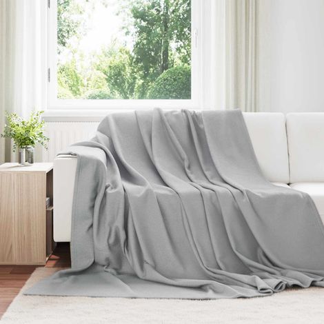 Überwurfdecke Grau 240 x 220 cm Fleece