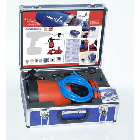 Marcrist PG850-Starter Fliesenleger Set mit PG850 Fliesenbohrkrone 6 mm + Wasserdruckflasche + Universal-Anbohrhilfe ( 490.001.004 ) + Koffer