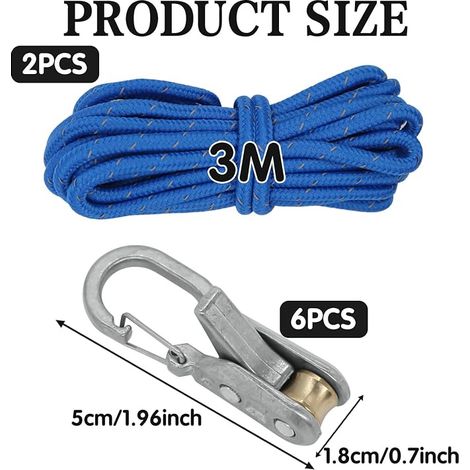 Paracord Rope Tensioner, Tie Down Tensioner with Metal Cam Buckle for Camping, Yachting and Lorry Loading Tie Down (1/4)