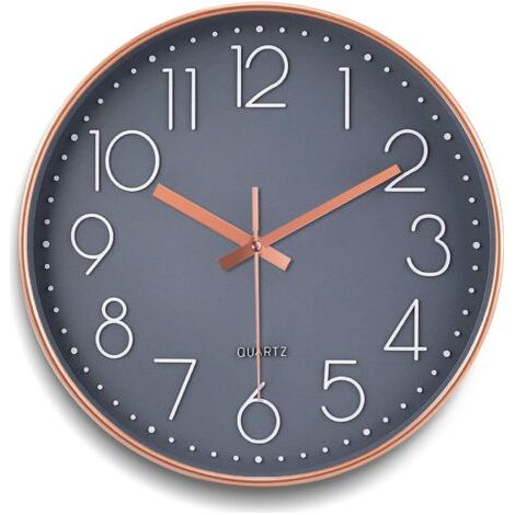 Wanduhr Pendeluhr, Moderne Wanduhr 30cm Runde Wanduhr, Quarz Wanduhr, Geräuschlos, Moderner Stil für Zuhause/Küche/Büro - Batteriebetrieben