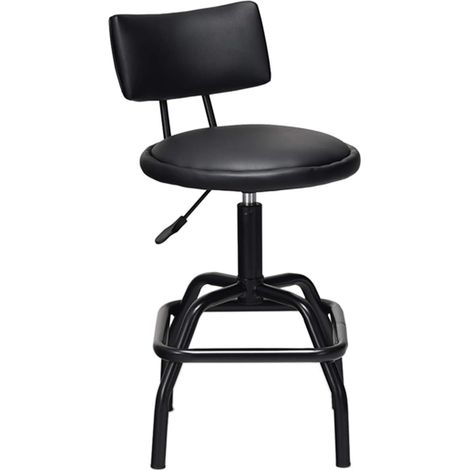 COSTWAY Barhocker hoehenverstellbar, 360° drehbarer Barstuhl mit Kunstleder & gepolsterte Rückenlehne, Barstühle Küchenstuhl mit Eisenfuss, Hochstuhl für Bar Küche Theke, Schwarz