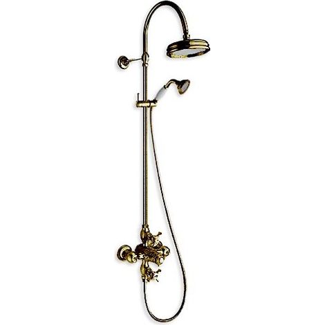 Cristina Ondyna – Colonne de douche thermostatique rétro Vieux Bronze – Pomme haute – 3 jets – Garantie 8 ans – CH72392 (1/2)