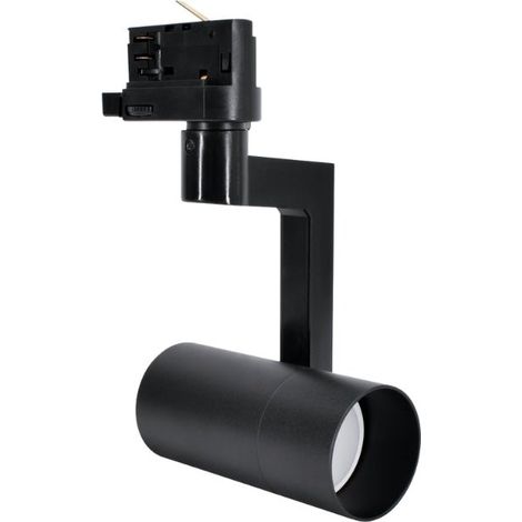 Spot LED sur Rail Triphasé NOIR 36° pour ampoule GU10 - SILAMP
