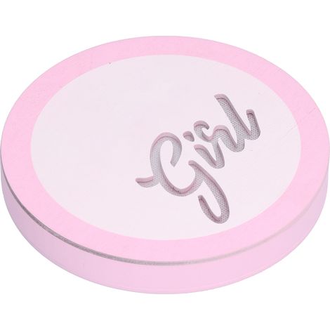 Holzdekoration für die 100-Tage-Feier des Babys, LED-Ornament für Babypartys oder Gender-Reveal-Veranstaltungen, Hängedekoration (JM00904) rosa (Batterien nicht enthalten) (1/5)