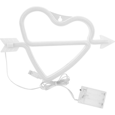 Cœur rouge lumineux LED décoration murale suspendue pour chambre dortoir (1/5)