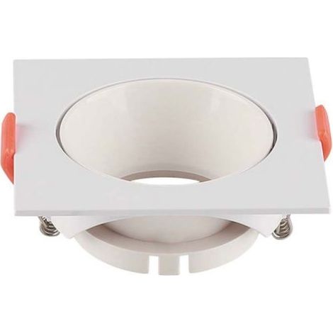 GU10 PORTA FARETTO QUADRATO BIANCO CON RIFLETTORE BIANCO