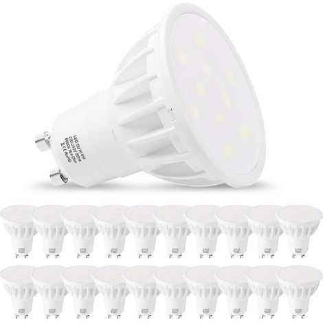 Lot de 20 ampoules LED GU10, Lehasi, blanc froid 6000K, projecteur LED, 500 lm, 6 W (1/5)