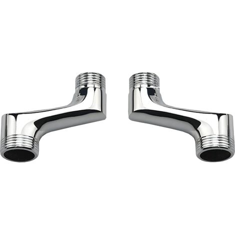 BiaoTeng Raccord Excentré Mitigeur Bain Douche, Laiton Coudé Réducteur, Bras Pivotant Réglable, 1/2 3/4, WC, Chrome A (1/2)
