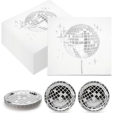 Decorative Disco Napkins Plates Disco Party (1/4)