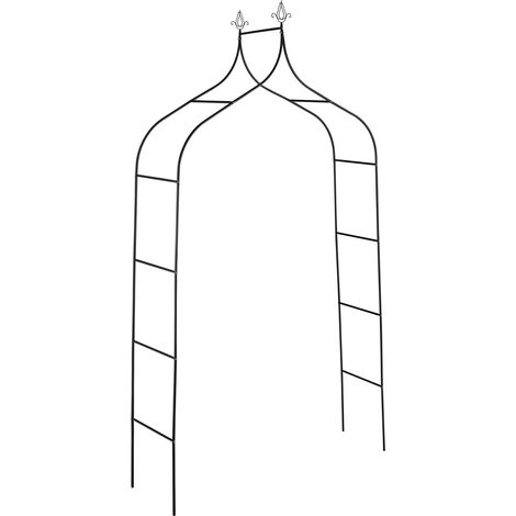 Arco per rose per piante rampicanti da giardino 200 x 100 x 15 cm in metallo nero 130011834