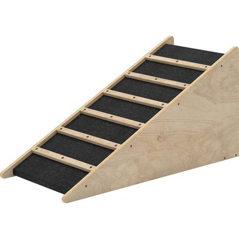 Marchepouranimaux,escalierpourchien,boispin,revêtementantidérapant,90cmx40cmx45cm,naturelgris (1/5)