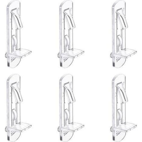 NALOOKAMIC Lot de 30 chevilles de support d'étagère en plastique transparent avec clips autobloquants pour support de meubles, de cuisine, de bibliothèque, de placard, pour trou de 4,5 mm (1/5)