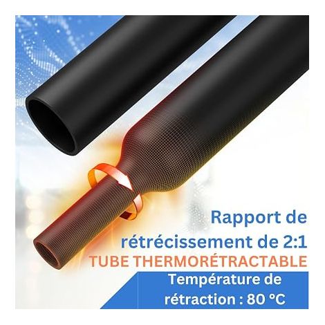 Mini-Bobine thermorétractable Noir 3,2 mm x 11 m, 2:1 (1/3)