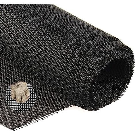 Yotache Katzenschutzgitter 252×122 cm, Petscreen, katzengitter Fenster ohne Bohren, PVC-beschichtetes Polyester Katzengitter, Schwarz (1/5)