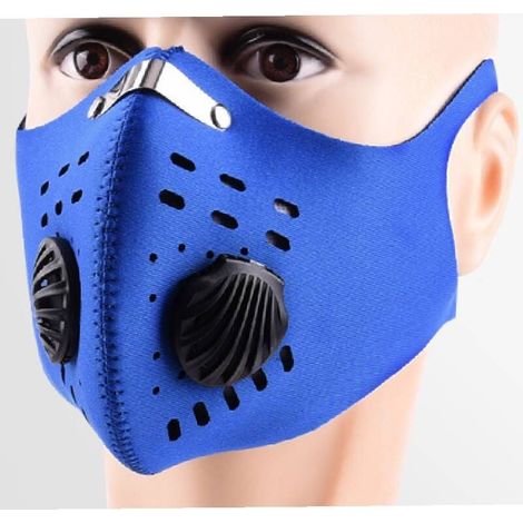 Masque de protection anti-pollution de qualité militaire Protège contre le smog, les gaz d'échappement, la poussière et le pollen blue (1/2)