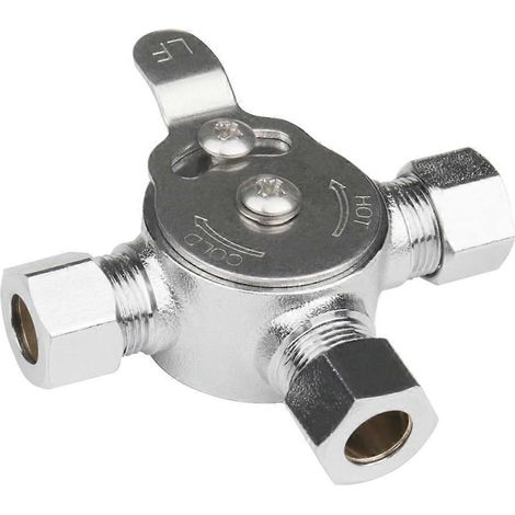 Robinet mélangeur sous pont, corps en laiton LF à compression 3/8", robinet mélangeur thermostatique pour eau chaude et froide (1/5)