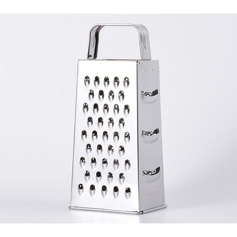 Grattugia in acciaio inox a quattro lati, affettatrice per verdure, frutta e patate, grattugia multifunzionale per formaggio, grattugia per grattugia, 9 pollici (1/4)