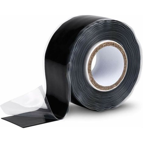 Ruban silicone isolant adhesif 25 mm x 3 m - ruban silicone noir - ruban adesif etanche, ruban silicone, scotch magique, ruban anti fuite, réparation fuite plomberie (1/5)