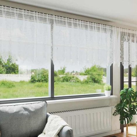 4107814 Rideau en Dentelle Floral Blanc 100 x 600 cm Polyester (1/5)