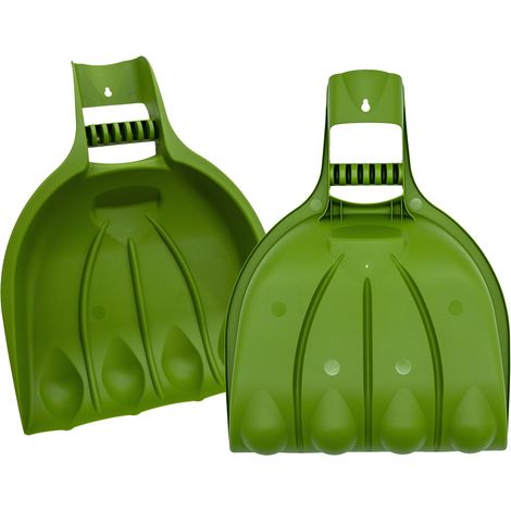 XL Laubkralle aus Kunststoff grün - 2er Set - Laubgreifer Handschaufeln 52 x 39 cm - Laubschaufel Laubsammler Laubrechen Laubhände