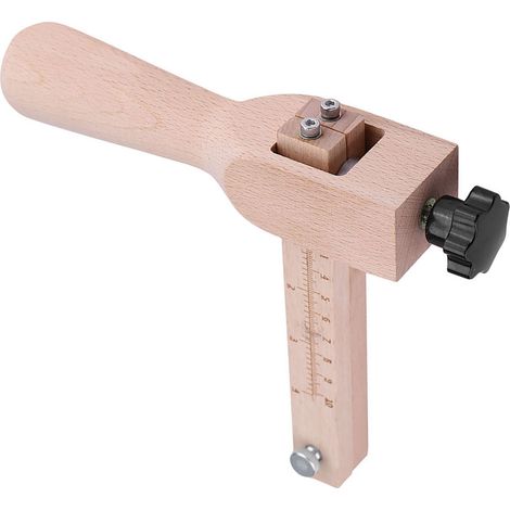 Verstellbares Schneidewerkzeug aus Holz und Leder mit 3 Klingen für DIY-Bastelarbeiten (1/5)