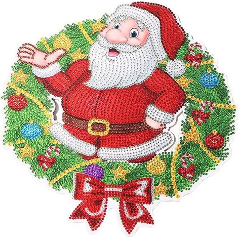 Diamant-5D-Diamant-Dekoration, so ähnlich: Père Noël et strass. Blumenkranz und Père Noël in Strass. (1/5)