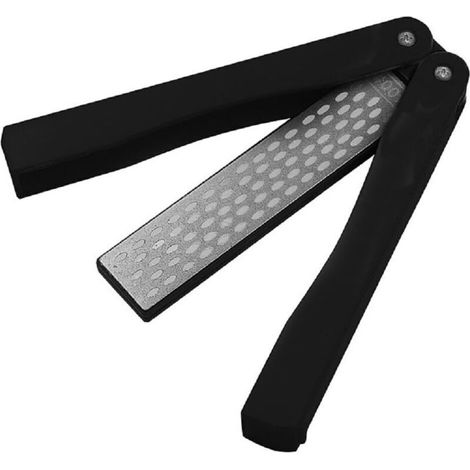 Aiguiseur de couteaux, pierre à aiguiser en diamant de grain 400/600 pliable de poche, pierre à aiguiser de poche double face pour le jardin de camping en plein air (1/5)