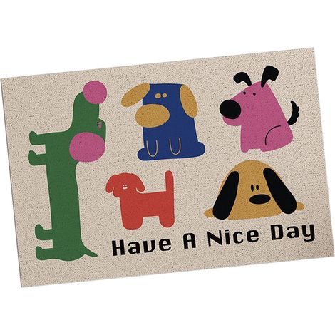 Tapis de porte antidérapant à motif mignon, résistant aux taches et très durable, pour intérieur et extérieur, type 1, 50 x 80 cm / 19,7 x 31,5 pouces (1/5)
