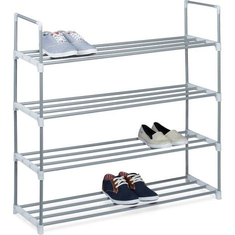 Mensola per scarpe in metallo argento (1/5)