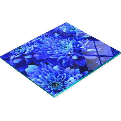 Planche à découper décorative en verre bleu aster 60 x 52 cm (1/5)