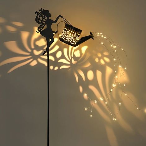 Lanterne solaire arrosoir – Style 1 – Métal suspendu – LED cascade – IP44 – Jardin/patio/cour/allée (1/5)