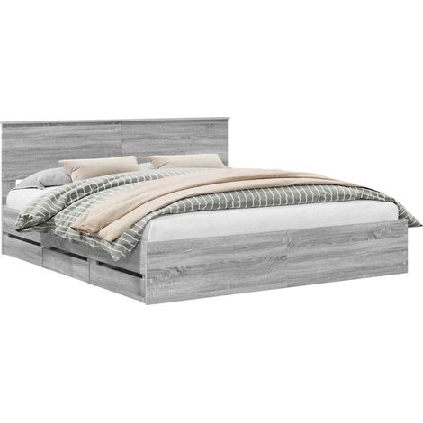 Maison Exclusive - Bettrahmen Graues Sonoma 180 x 200 cm Ingenieu