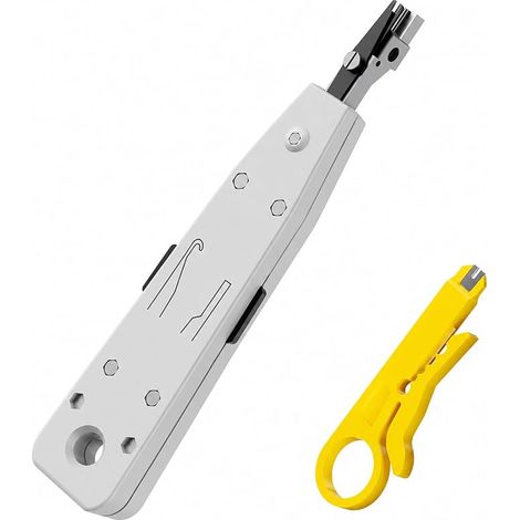 Lot de 2 outils de pose, outil de pose LSA, outil de pose lsa plus, outil de pose, panneaux de brassage, outil de pose réseau Cat 7, prises réseau, câblage réseau, boîtes encastrées et encastrées (1/5)