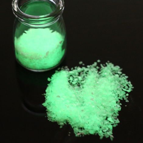 Graniglia/Sabbia in vetro fosforescente che si illumina al buio per decorazione 1/2mm - Peso: 500 Grammi (0,5kg) - Colore: Ice Green