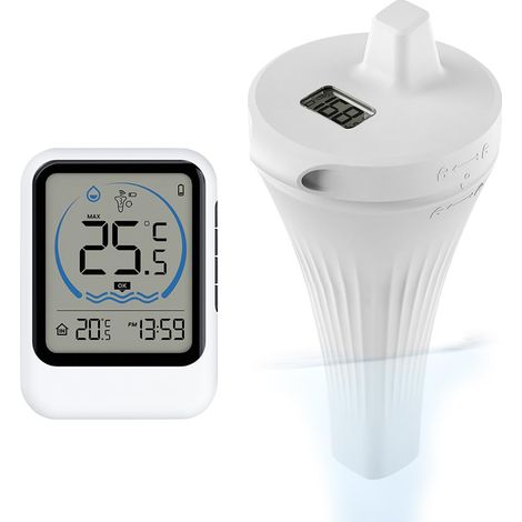 Thermomètre numérique sans fil pour piscine, thermomètre flottant sans fil avec sonde extérieure, étanche IP68, pour baignoires, aquariums, piscines et bassins (1/5)