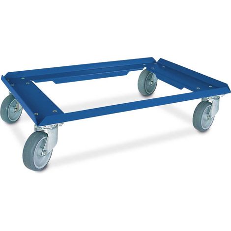 BRB Logistikroller/Kistenroller Aluminiumdeck in Farbe blau RAL 5017 kunststoffbeschichtet, für Behälter 600x400 oder 2X 400x300 mm