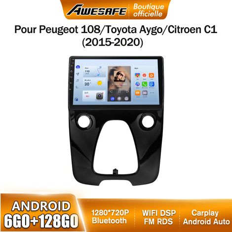 AWESAFE 4G Autoradio Android 13 6Go+128Go pour Toyota Aygo/Citroen C1/Peugeot 108 (2015-2020) 10''Écran Tactile Carplay Android Auto (1/5)