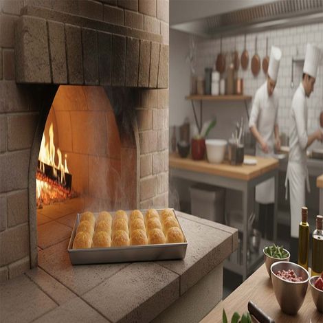 Teglia forata da forno per pane Pizza focacce dolci biscotti rettangolare cucina Professionale in Lega Alluminio 3003 con fori Bordi Ripiegati Saldature Eccellenti Pasticcerie ristoranti Made in Italy