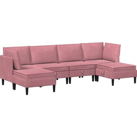 Wohnzimmergarnitur 6 Stk. Rosa Samt vidaXL (1/5)