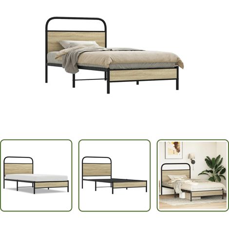 Cadre de lit - Cadre de lit sans matelas 100x190 cm chêne sonoma (1/5)