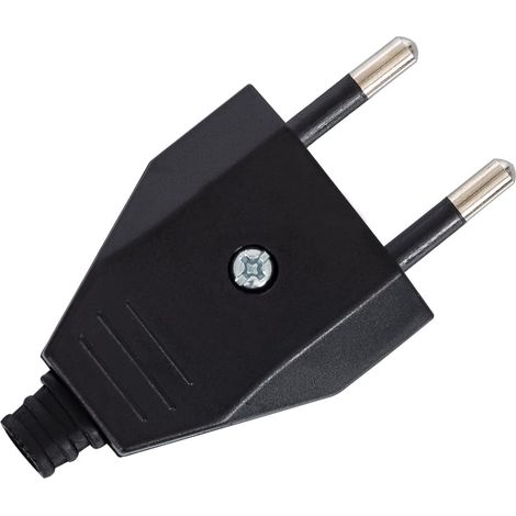 Schuko-Stecker Typ F Europäisch Schwarz (1/2)